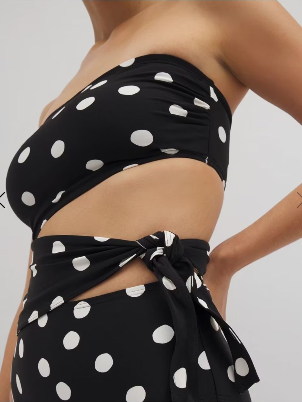 Soma Black with White Polka Dot Strapless Swim Top - Picture 3 of 12